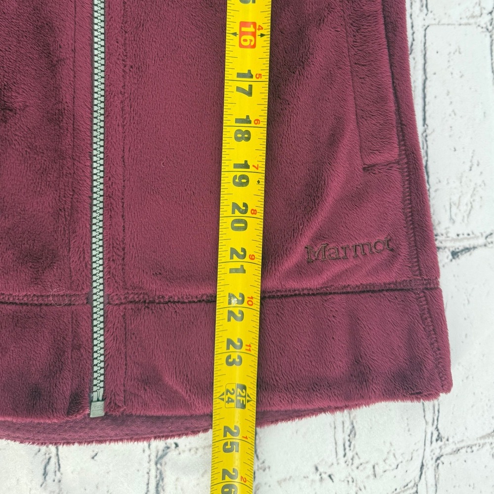 Marmot Fluffy Fleece Jacket Full Zip Maroon Purple Women's Size XS - Picture 7 of 11